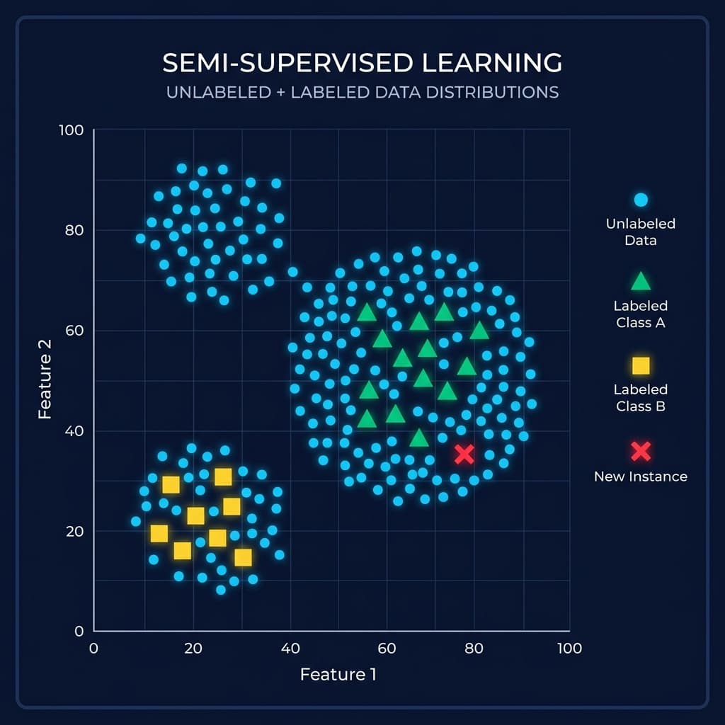 Semi-supervised learning with labeled and unlabeled data distributions